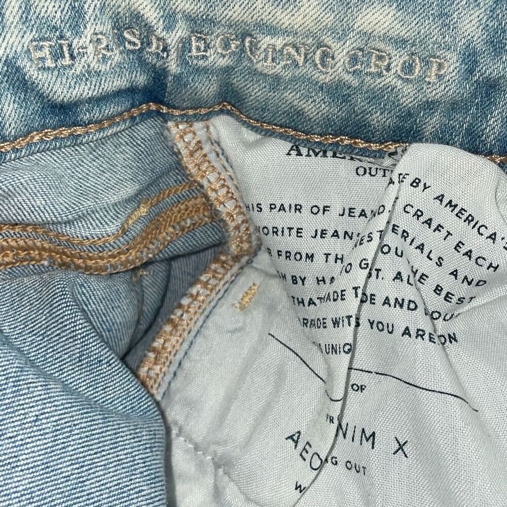 America Eagle next level stretch distressed hi rise jegging crop size 4 short - Picture 13 of 14